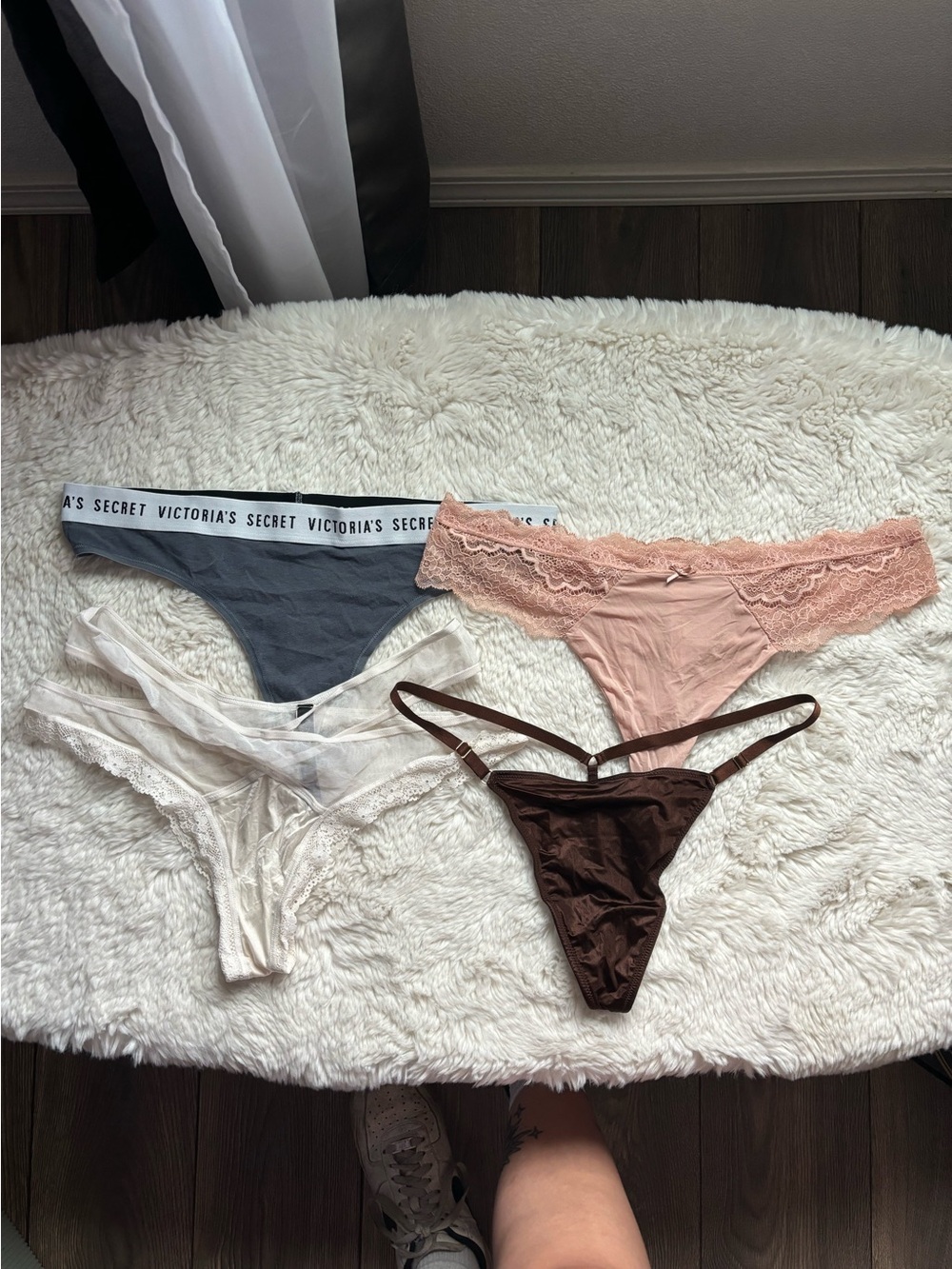 Victoria's Secret Lace and Cotton Thong Panties Bundle Size XL